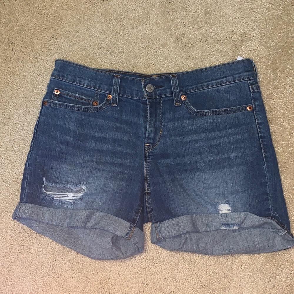 Levi’s ripped jean shorts